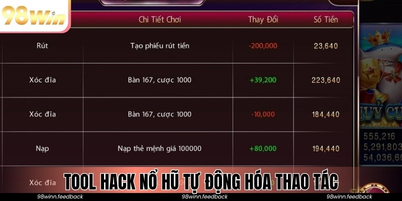 Tool hack nổ hũ tự động hóa thao tác